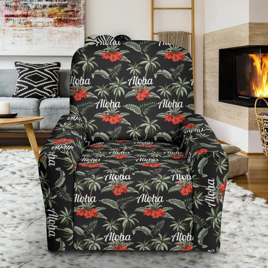 Aloha Palm Tree Design Themed Print Single Sofa Slipcover -JTAMIGO.COM
