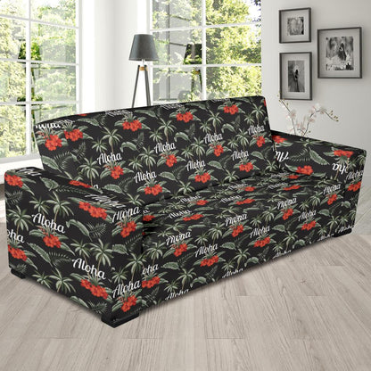 Aloha Palm Tree Design Themed Print Sofa Slipcover-JTAMIGO.COM