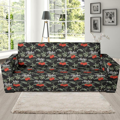 Aloha Palm Tree Design Themed Print Sofa Slipcover-JTAMIGO.COM