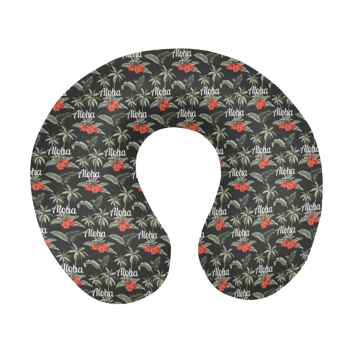 Aloha Palm Tree Design Themed Print U-Shaped Travel Neck Pillow-JTAMIGO.COM
