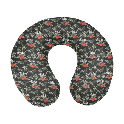 Aloha Palm Tree Design Themed Print U-Shaped Travel Neck Pillow-JTAMIGO.COM