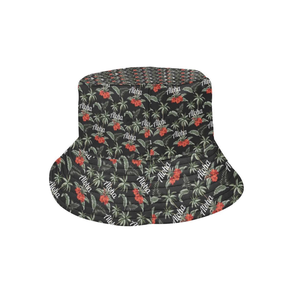 Aloha Palm Tree Design Themed Print Unisex Bucket Hat