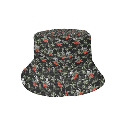 Aloha Palm Tree Design Themed Print Unisex Bucket Hat