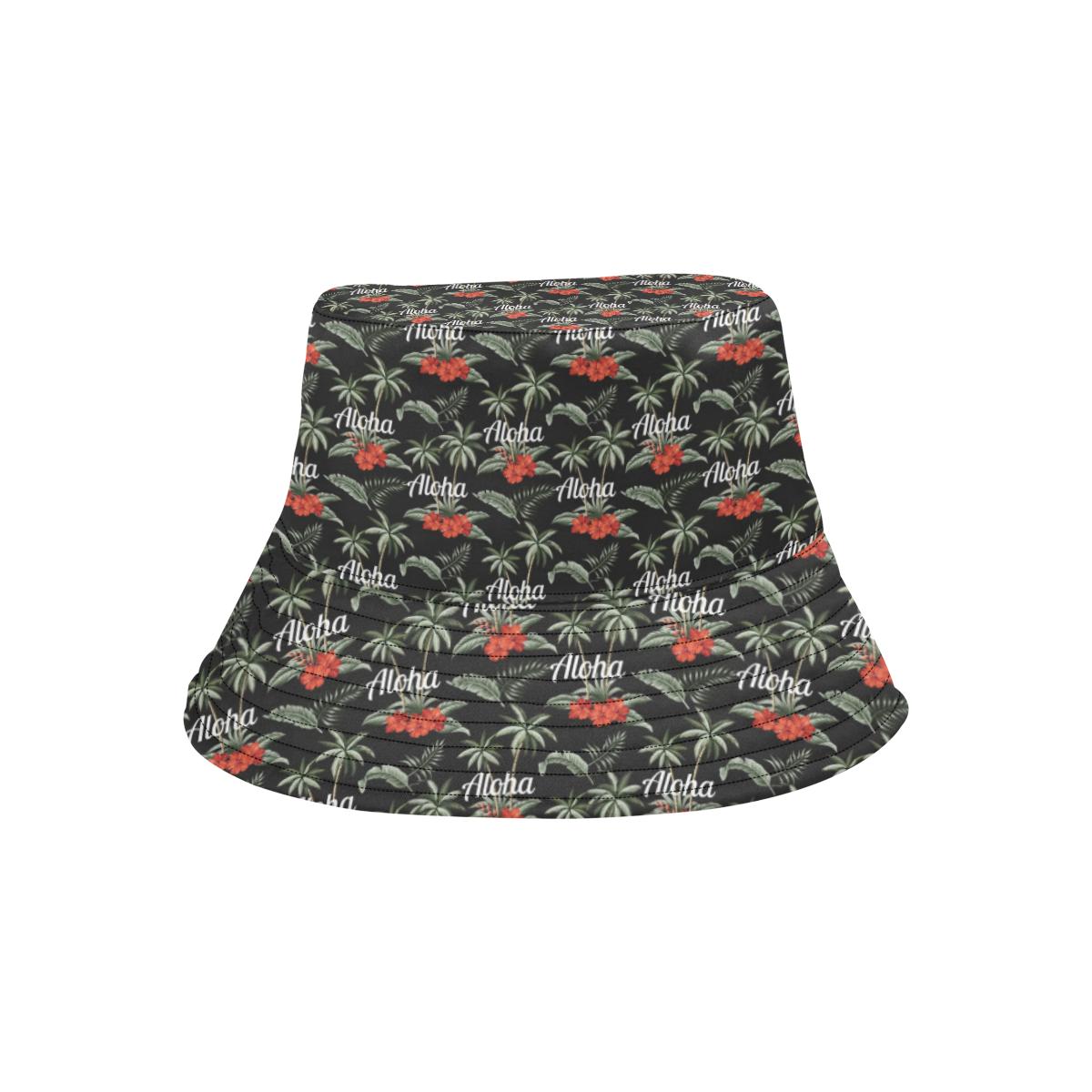 Aloha Palm Tree Design Themed Print Unisex Bucket Hat