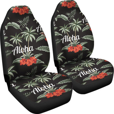 Aloha Palm Tree Design Themed Print Universal Fit Car Seat Covers