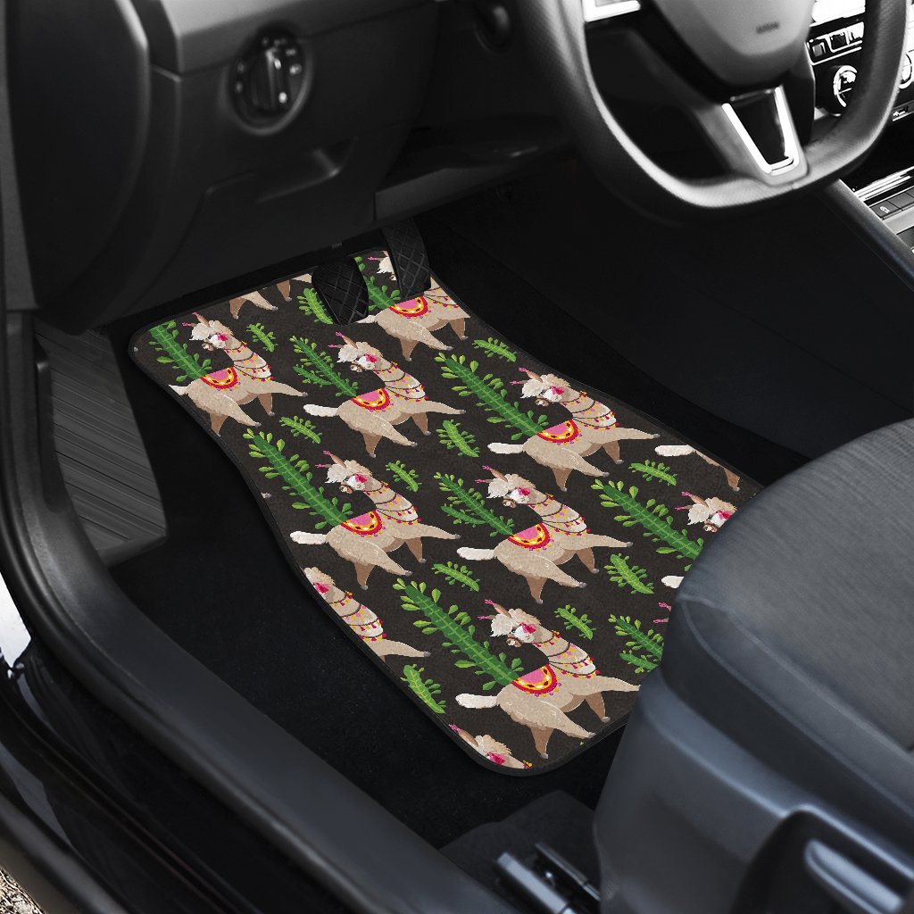 Alpaca Cactus Design Themed Print Car Floor Mats