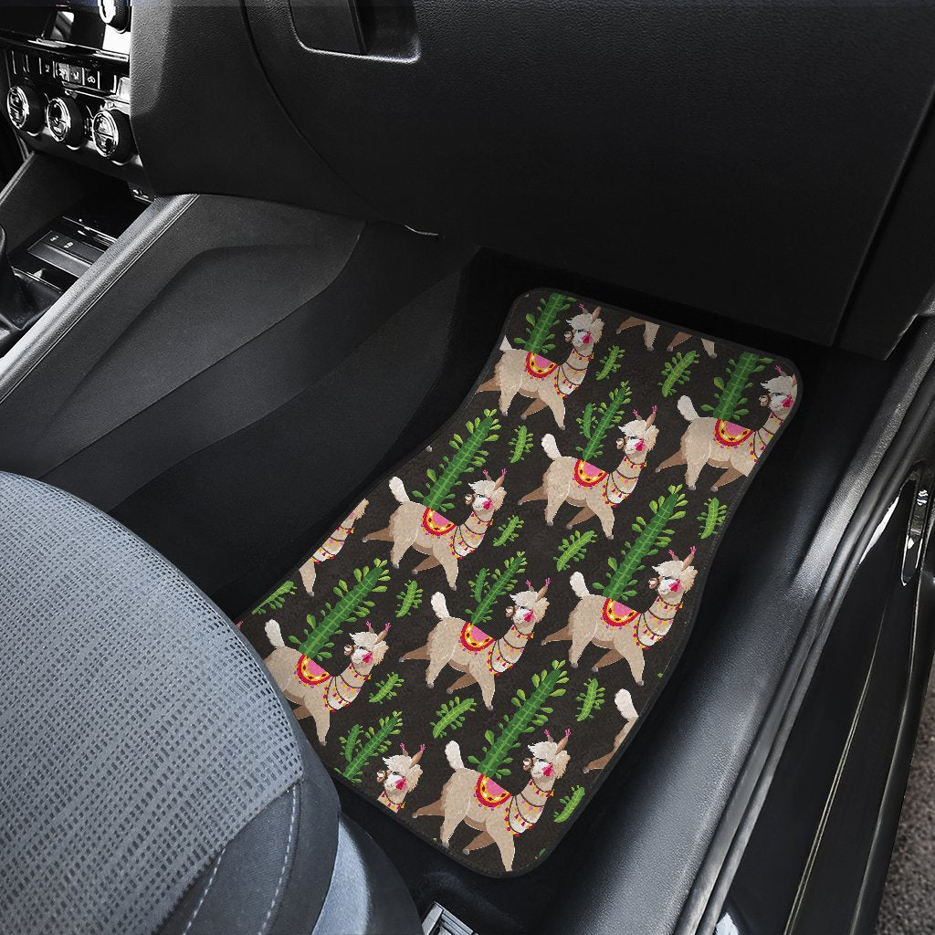 Alpaca Cactus Design Themed Print Car Floor Mats
