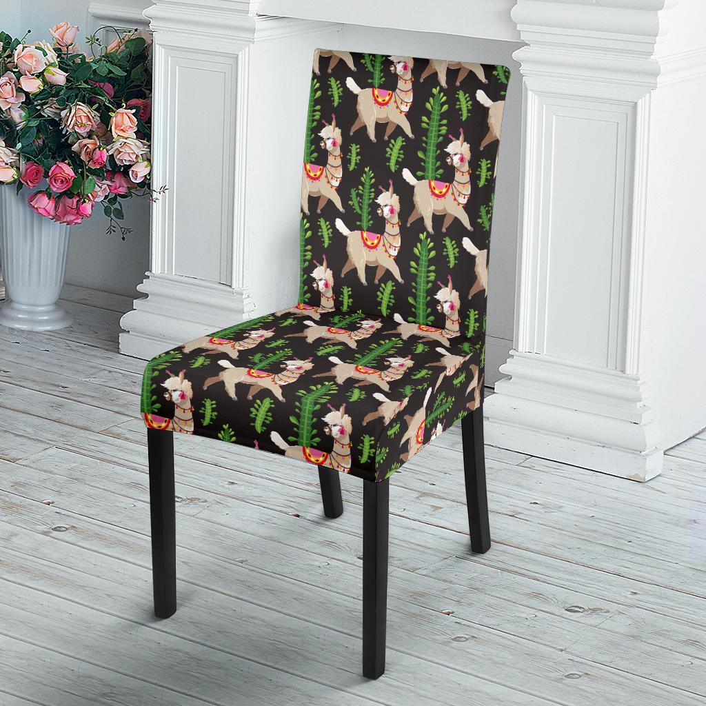 Alpaca Cactus Design Themed Print Dinning Chair Slipper-JTAMIGO.COM