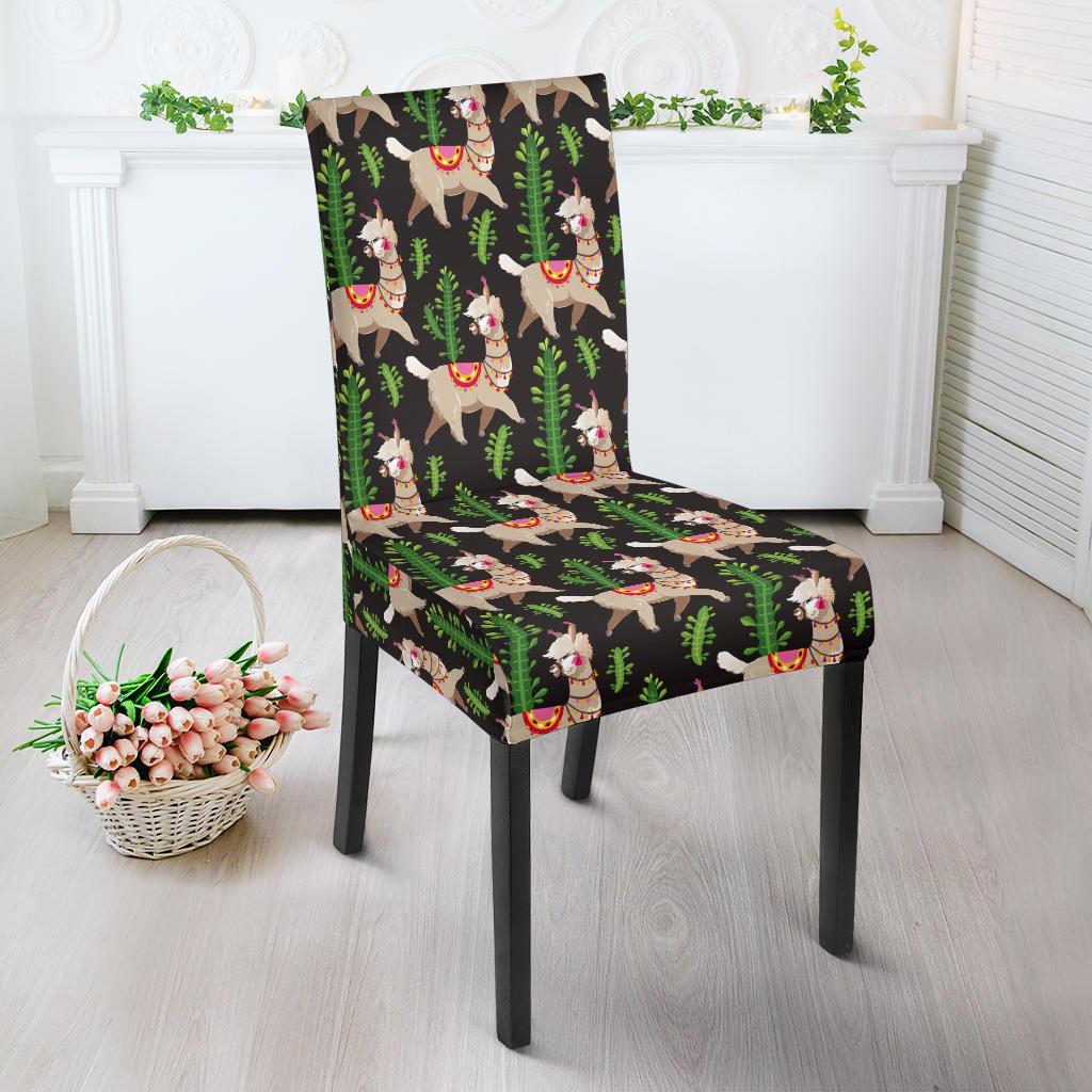 Alpaca Cactus Design Themed Print Dinning Chair Slipper-JTAMIGO.COM