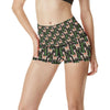 Alpaca Cactus Design Themed Print High Waisted Spandex Shorts-JTAMIGO.COM