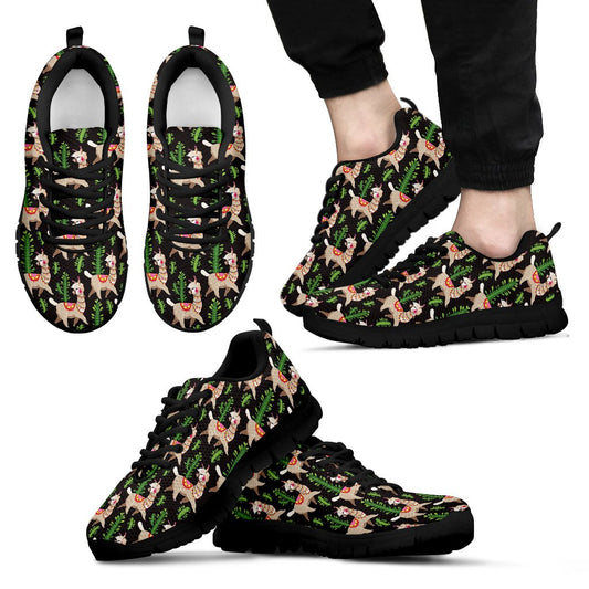 Alpaca Cactus Design Themed Print Men Sneakers Shoes
