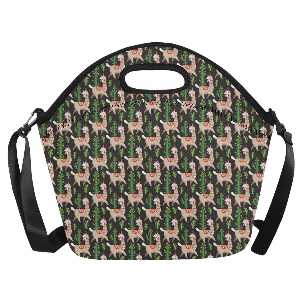 Alpaca Cactus Design Themed Print Neoprene Lunch Bag (Model 1669)(Large)-JTAMIGO.COM