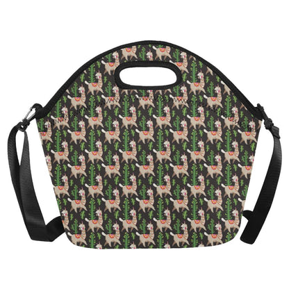 Alpaca Cactus Design Themed Print Neoprene Lunch Bag (Model 1669)(Large)-JTAMIGO.COM