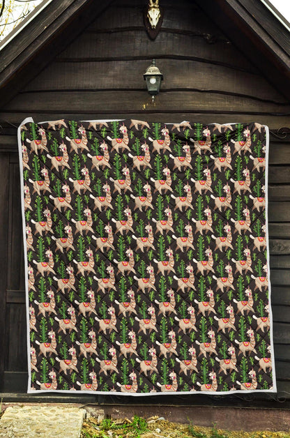 Alpaca Cactus Design Themed Print Premium Quilt-JTAMIGO.COM
