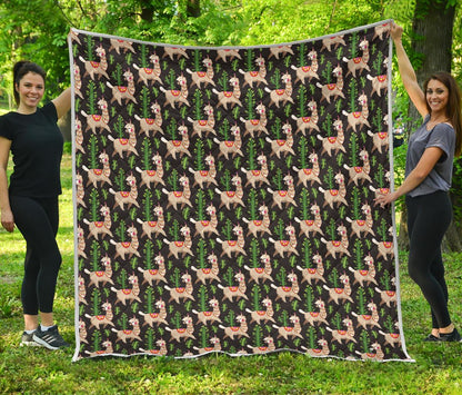 Alpaca Cactus Design Themed Print Premium Quilt-JTAMIGO.COM
