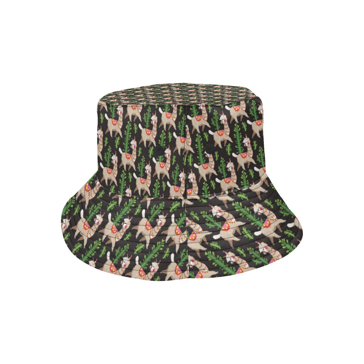 Alpaca Cactus Design Themed Print Unisex Bucket Hat