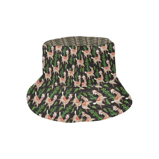 Alpaca Cactus Design Themed Print Unisex Bucket Hat