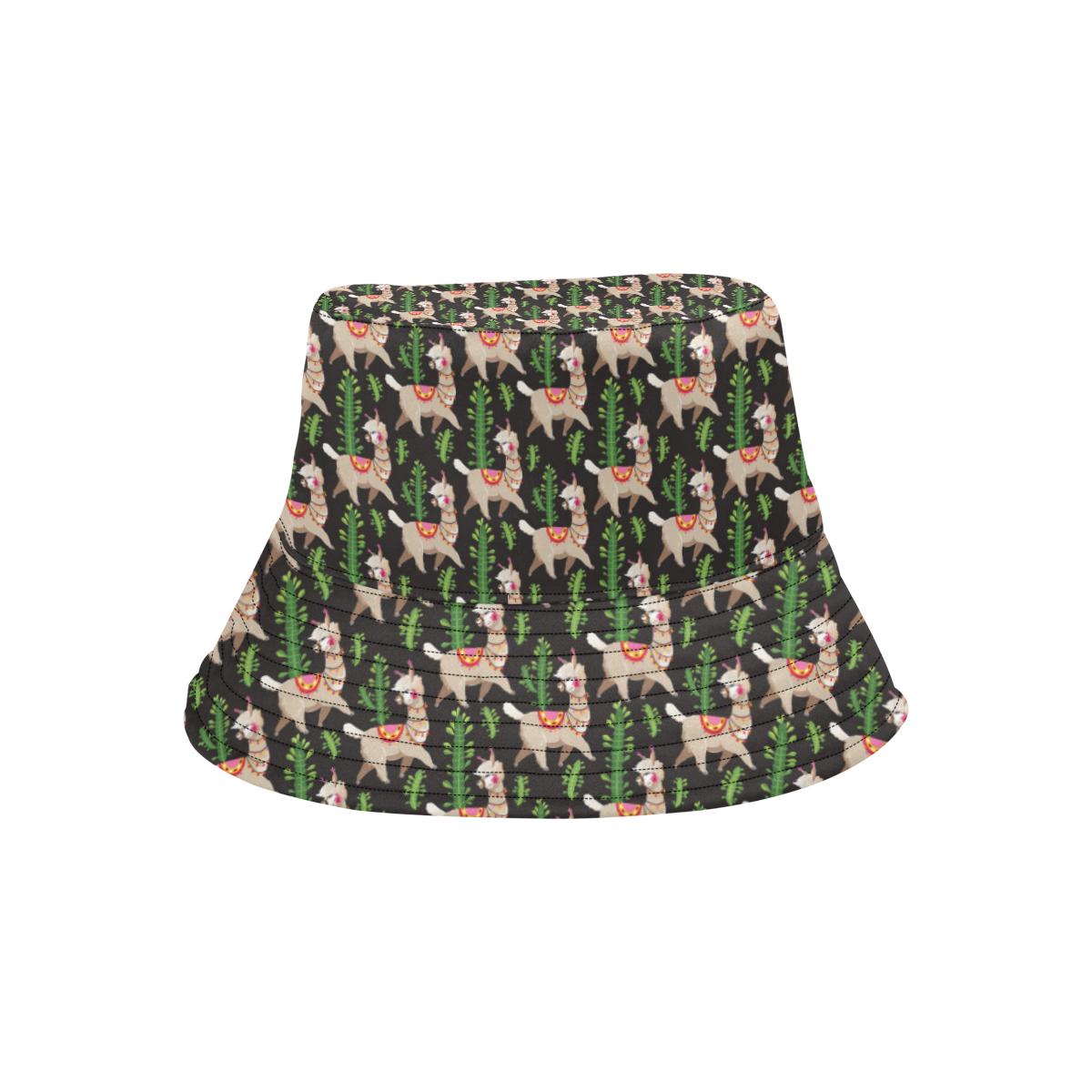 Alpaca Cactus Design Themed Print Unisex Bucket Hat