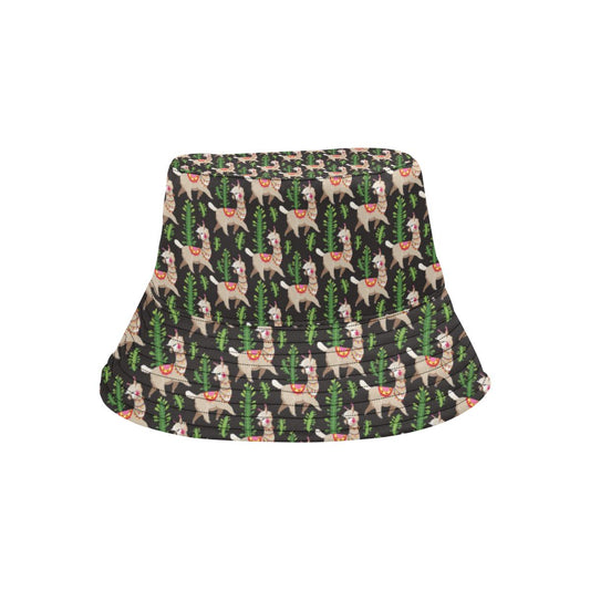 Alpaca Cactus Design Themed Print Unisex Bucket Hat