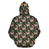 Alpaca Cactus Design Themed Print Zip Up Hoodie