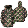 Alpaca Cactus Design Themed Print Zip Up Hoodie