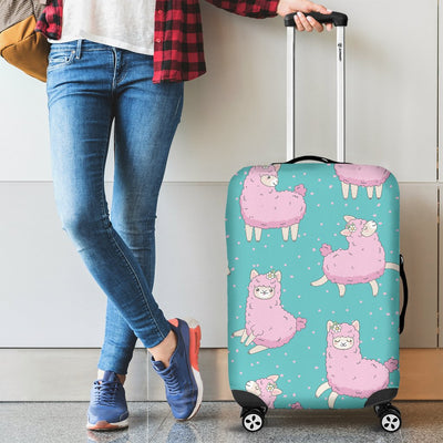 Alpaca Cartoon Design Themed Print Luggage Cover Protector