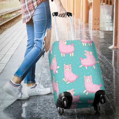 Alpaca Cartoon Design Themed Print Luggage Cover Protector