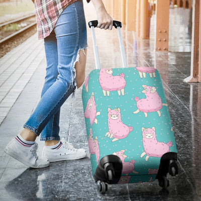Alpaca Cartoon Design Themed Print Luggage Cover Protector