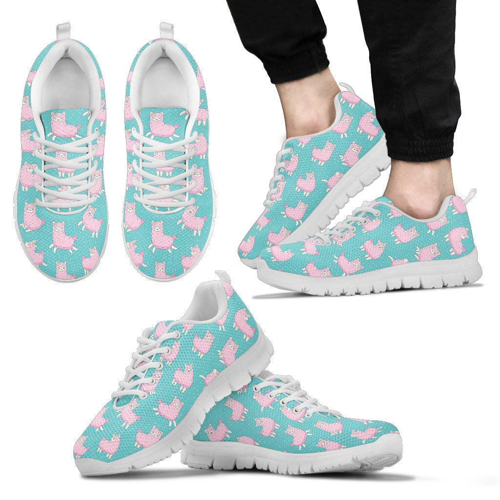 Alpaca Cartoon Design Themed Print Men Sneakers Shoes