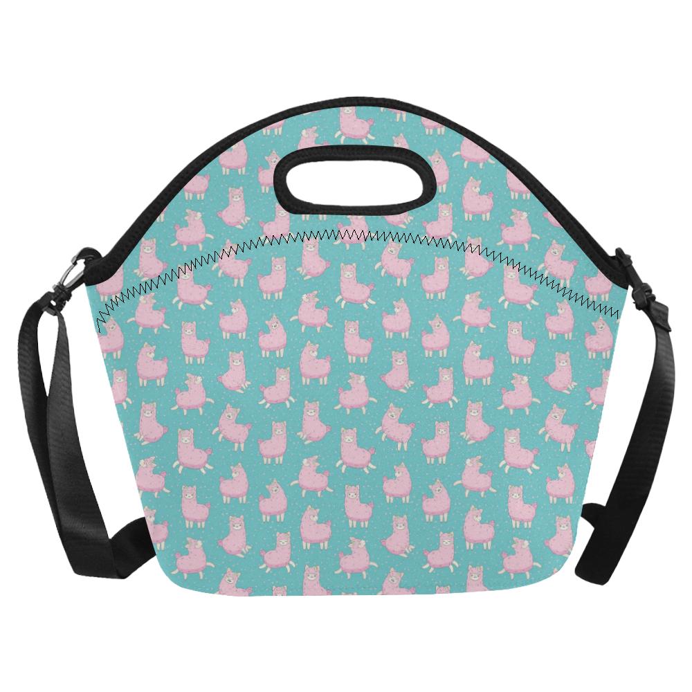 Alpaca Cartoon Design Themed Print Neoprene Lunch Bag (Model 1669)(Large)-JTAMIGO.COM