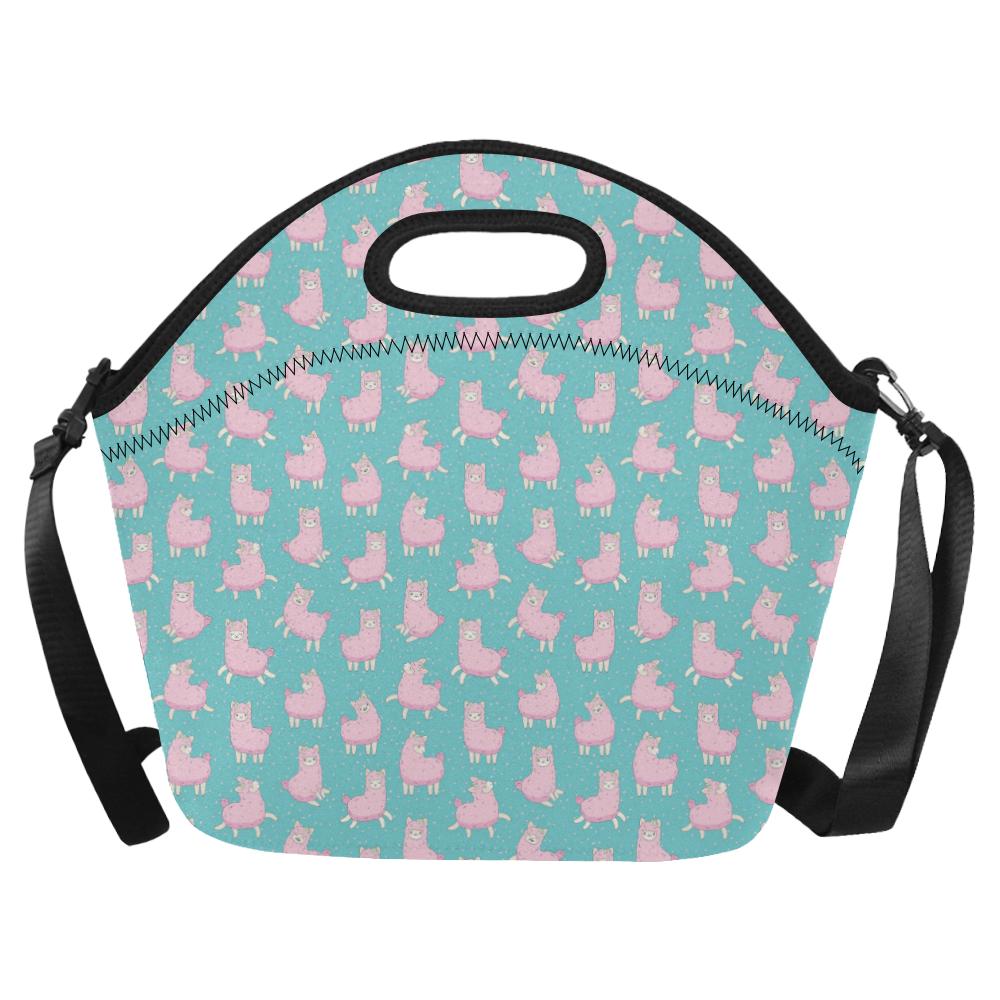 Alpaca Cartoon Design Themed Print Neoprene Lunch Bag (Model 1669)(Large)-JTAMIGO.COM