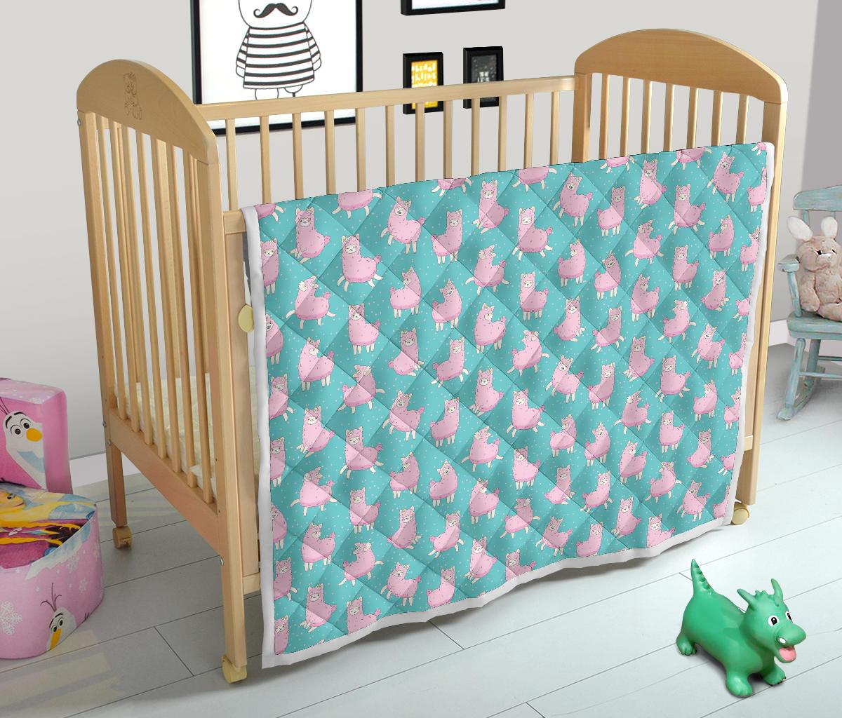 Alpaca Cartoon Design Themed Print Premium Quilt-JTAMIGO.COM