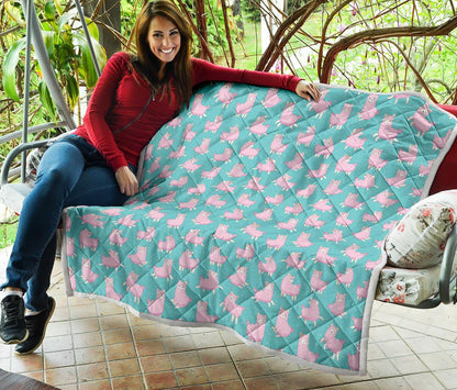 Alpaca Cartoon Design Themed Print Premium Quilt-JTAMIGO.COM