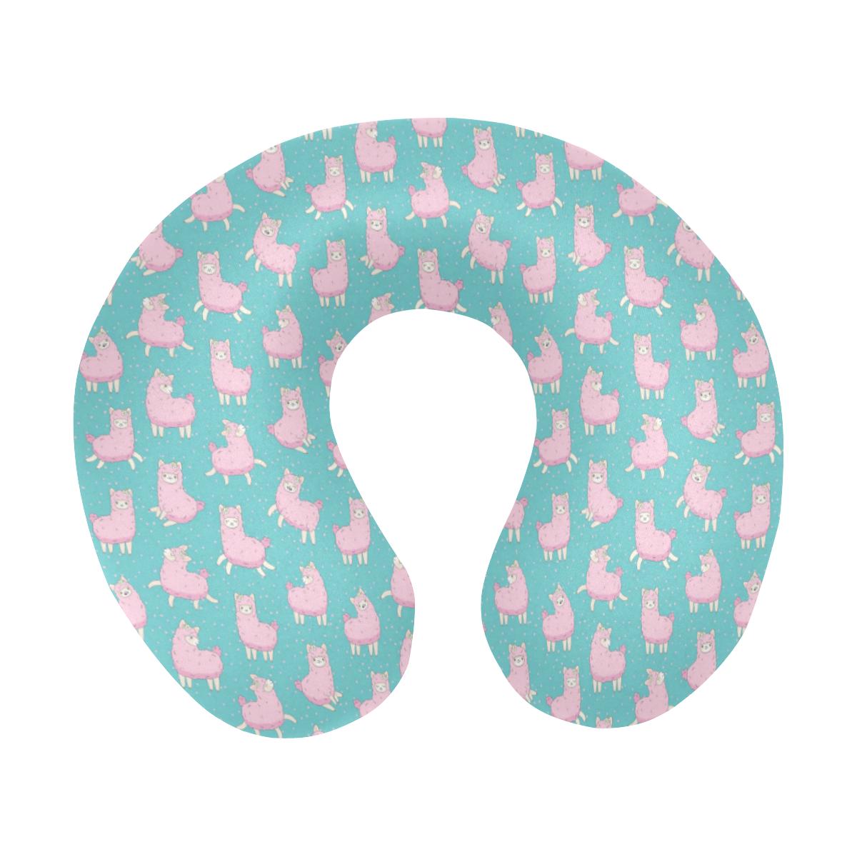 Alpaca Cartoon Design Themed Print U-Shaped Travel Neck Pillow-JTAMIGO.COM