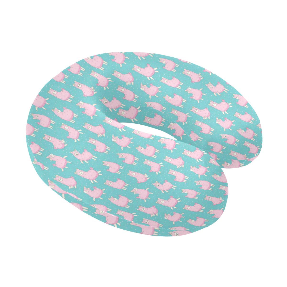 Alpaca Cartoon Design Themed Print U-Shaped Travel Neck Pillow-JTAMIGO.COM