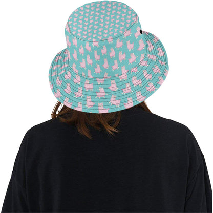 Alpaca Cartoon Design Themed Print Unisex Bucket Hat