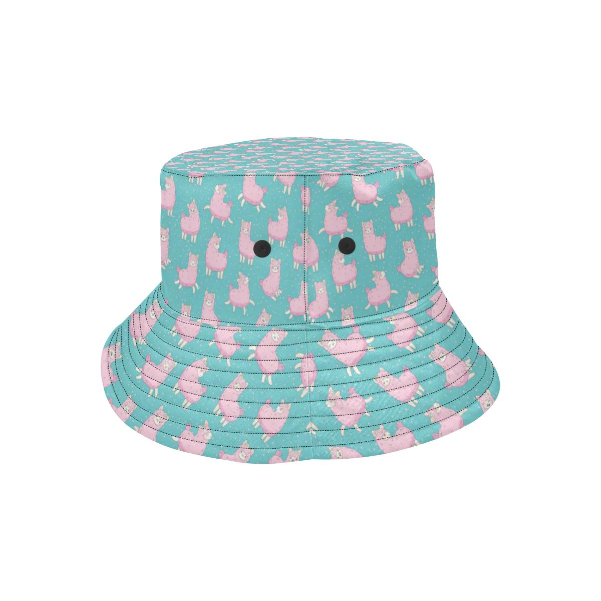 Alpaca Cartoon Design Themed Print Unisex Bucket Hat