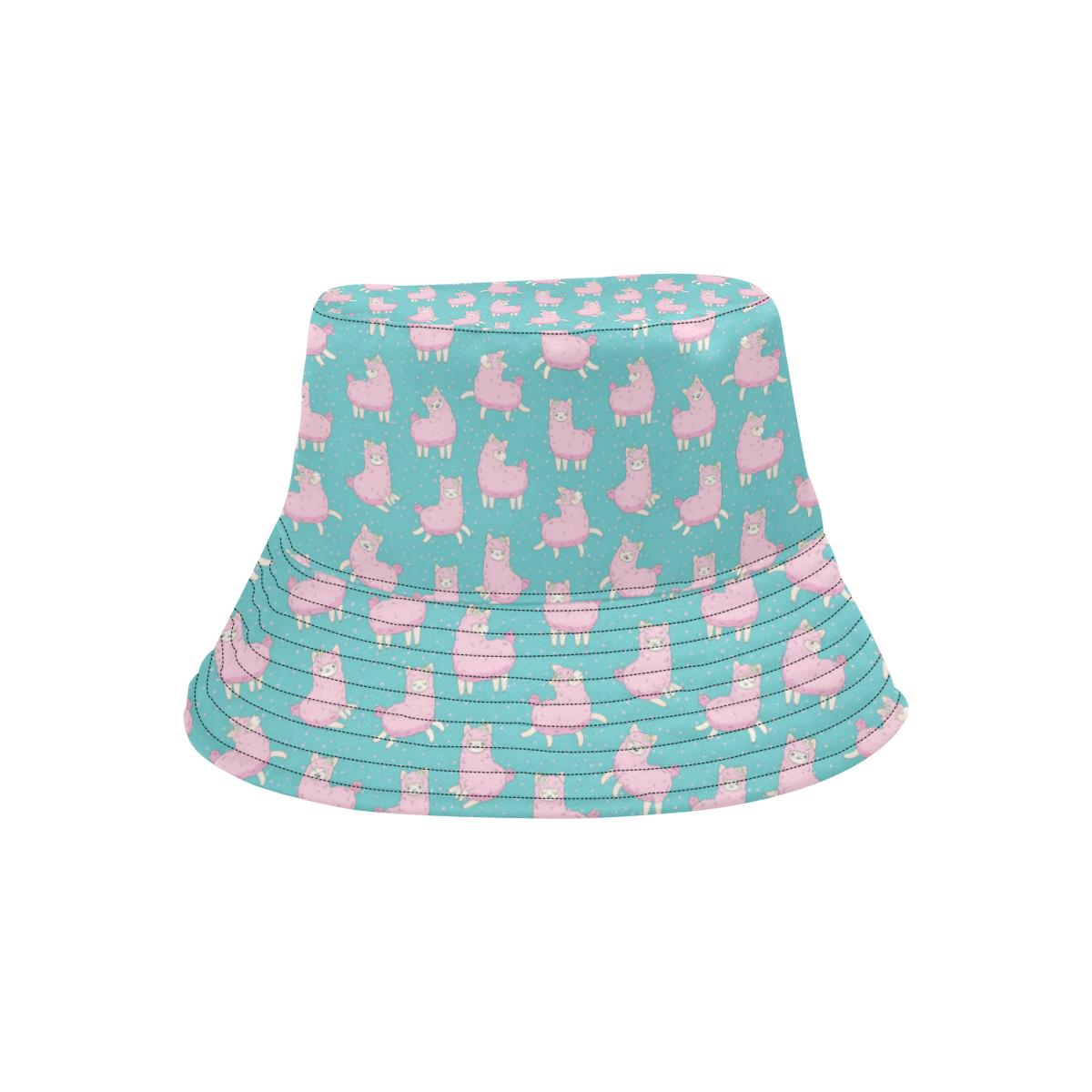 Alpaca Cartoon Design Themed Print Unisex Bucket Hat