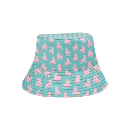 Alpaca Cartoon Design Themed Print Unisex Bucket Hat
