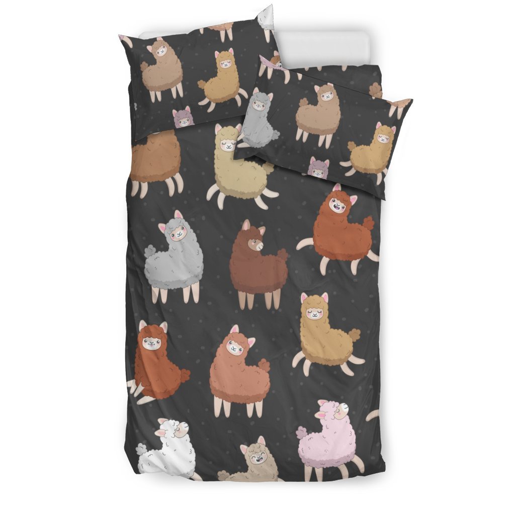 Alpaca Cute Design Themed Print Duvet Cover Bedding Set