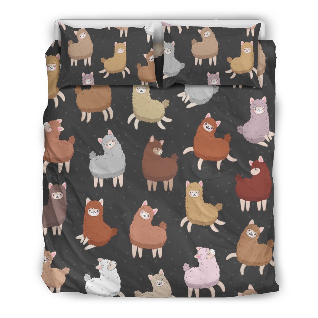 Alpaca Cute Design Themed Print Duvet Cover Bedding Set