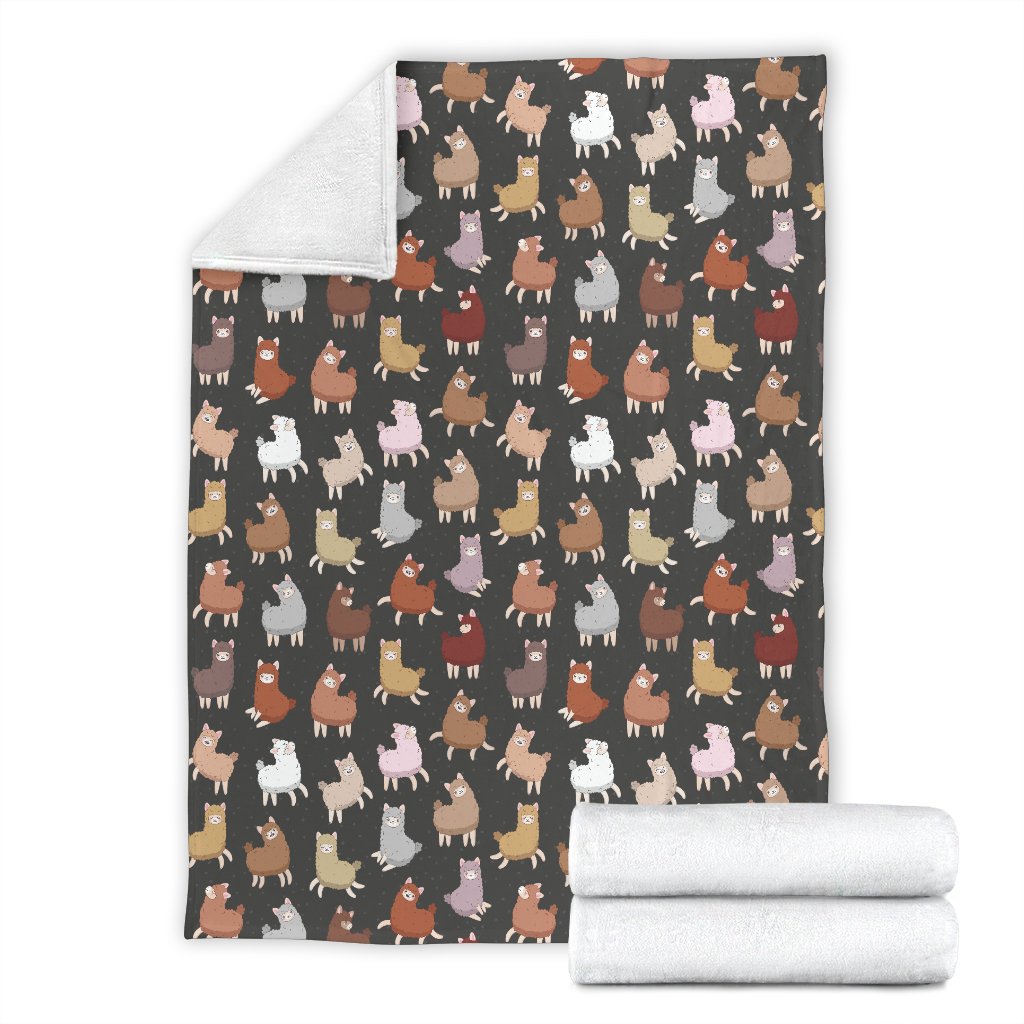 Alpaca Cute Design Themed Print Fleece Blanket