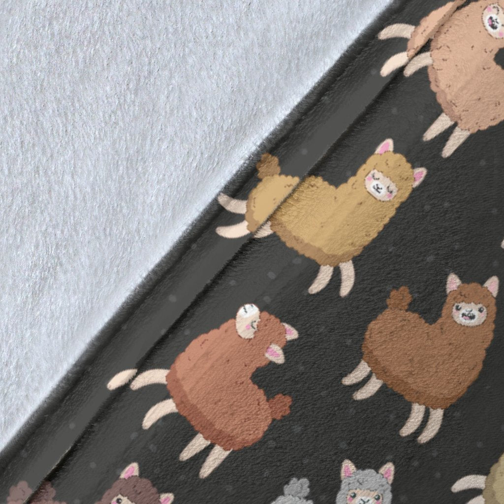 Alpaca Cute Design Themed Print Fleece Blanket