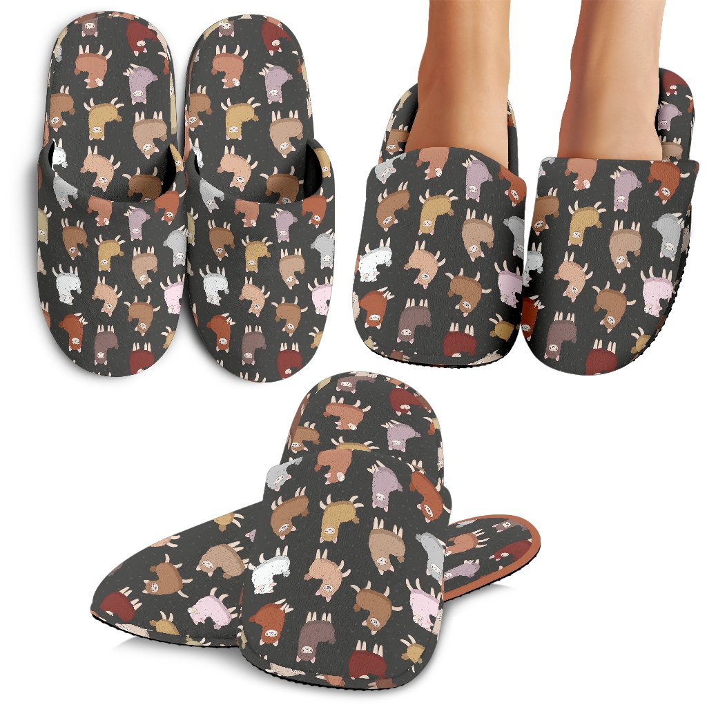 Alpaca Cute Design Themed Print House Slippers