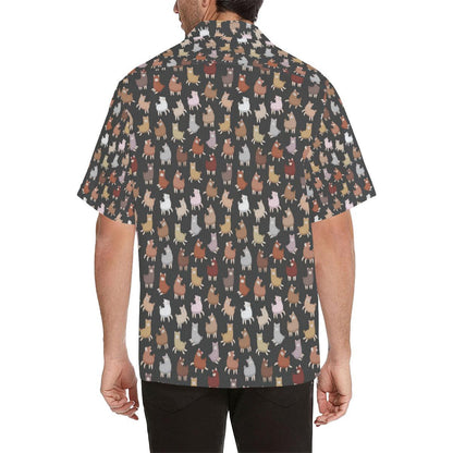 Alpaca Cute Design Themed Print Men Aloha Hawaiian Shirt