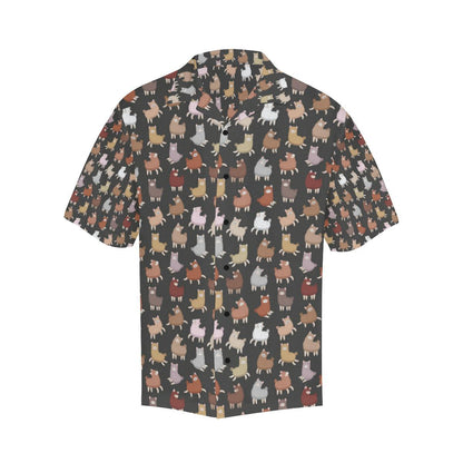 Alpaca Cute Design Themed Print Men Aloha Hawaiian Shirt