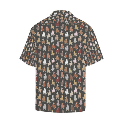 Alpaca Cute Design Themed Print Men Aloha Hawaiian Shirt