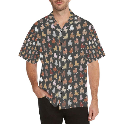 Alpaca Cute Design Themed Print Men Aloha Hawaiian Shirt