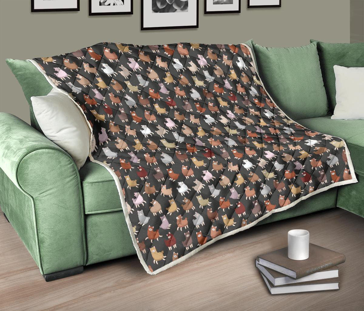 Alpaca Cute Design Themed Print Premium Quilt-JTAMIGO.COM