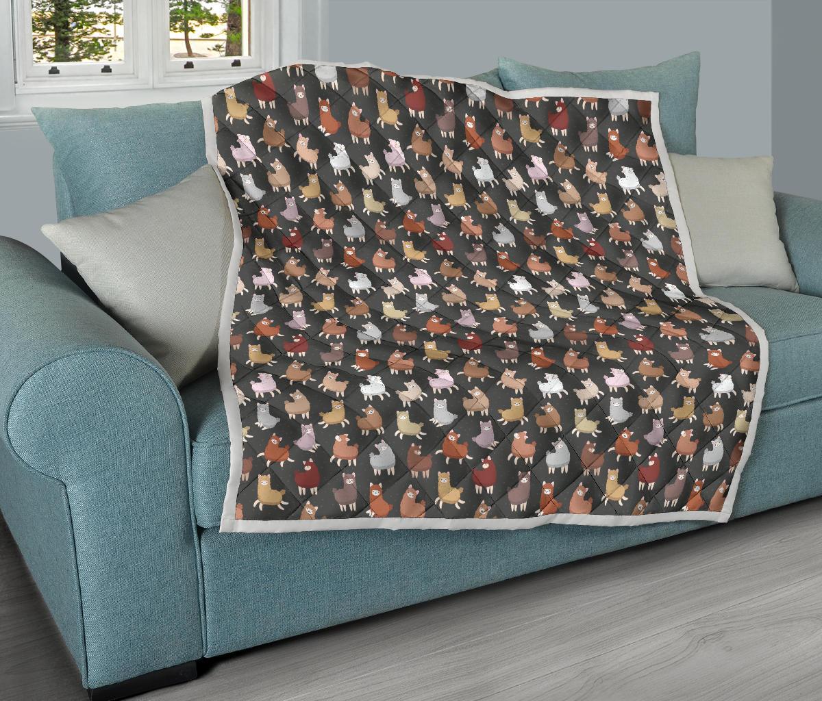 Alpaca Cute Design Themed Print Premium Quilt-JTAMIGO.COM